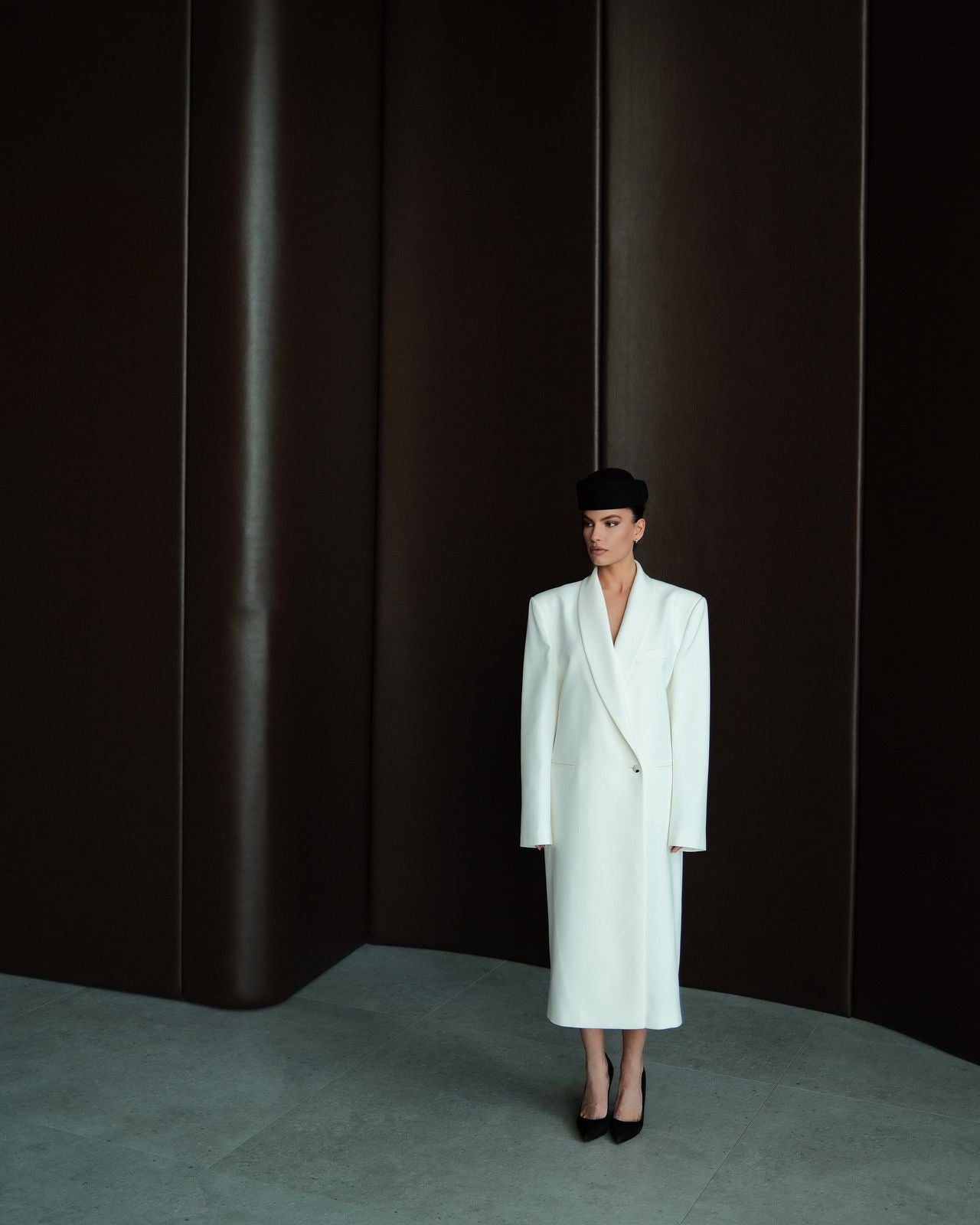 WHITE Tailored Coat Dress