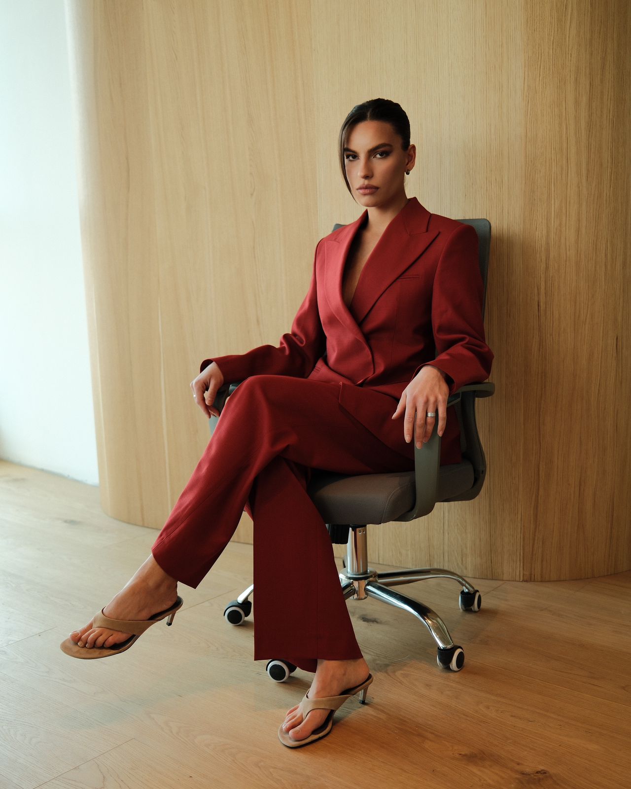 Burgundy Tailored Suit Set