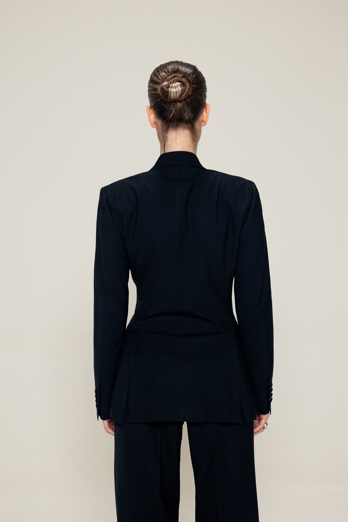 Black Slim Fit Half Canvas Suit