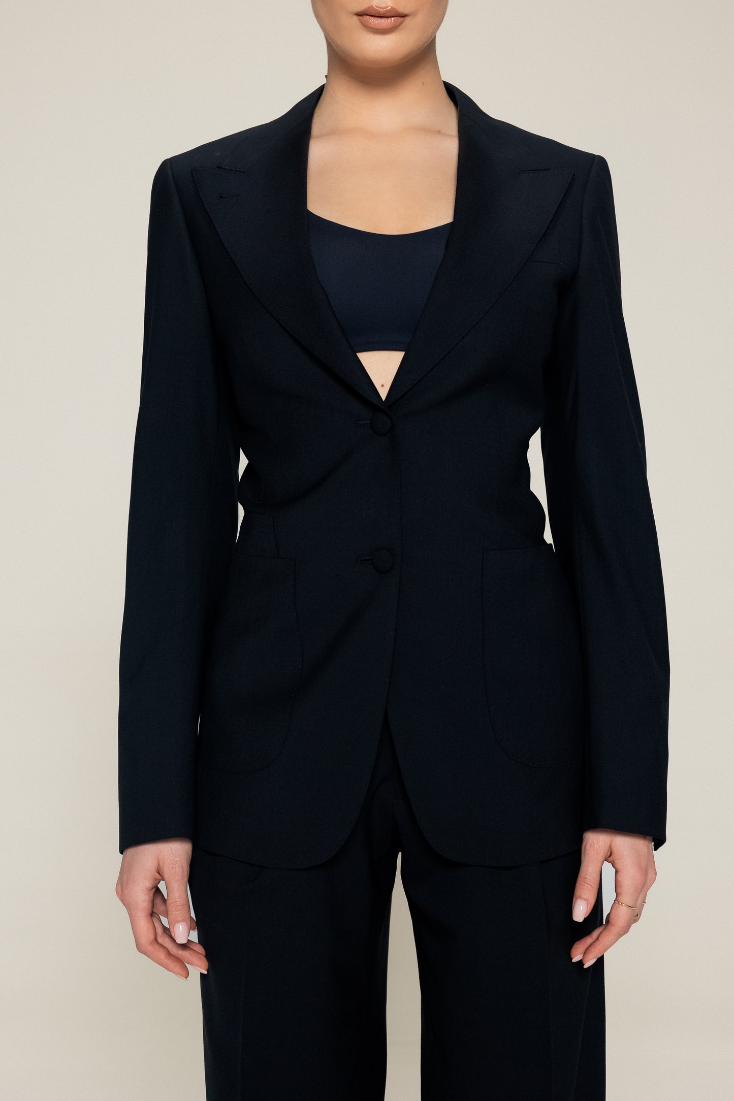 Black Slim Fit Half Canvas Suit