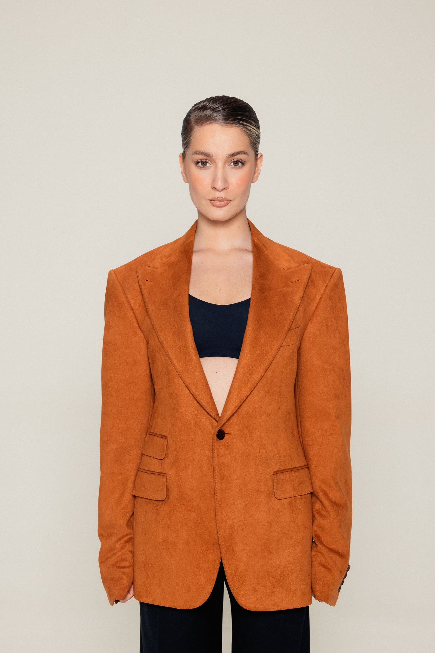 Oversized Tailored Suede Blazer