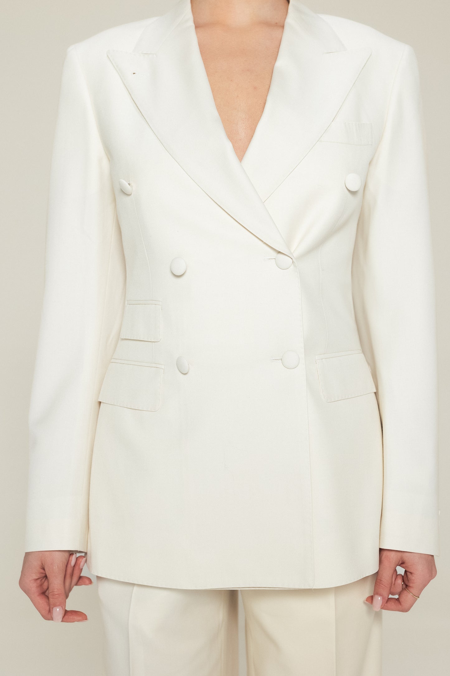 Off-white Double-breasted Half Canvas Blazer