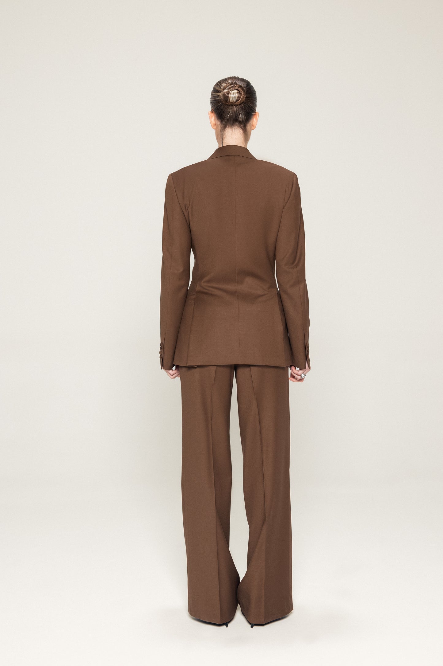 Brown Double Breasted Half Canvas Suit