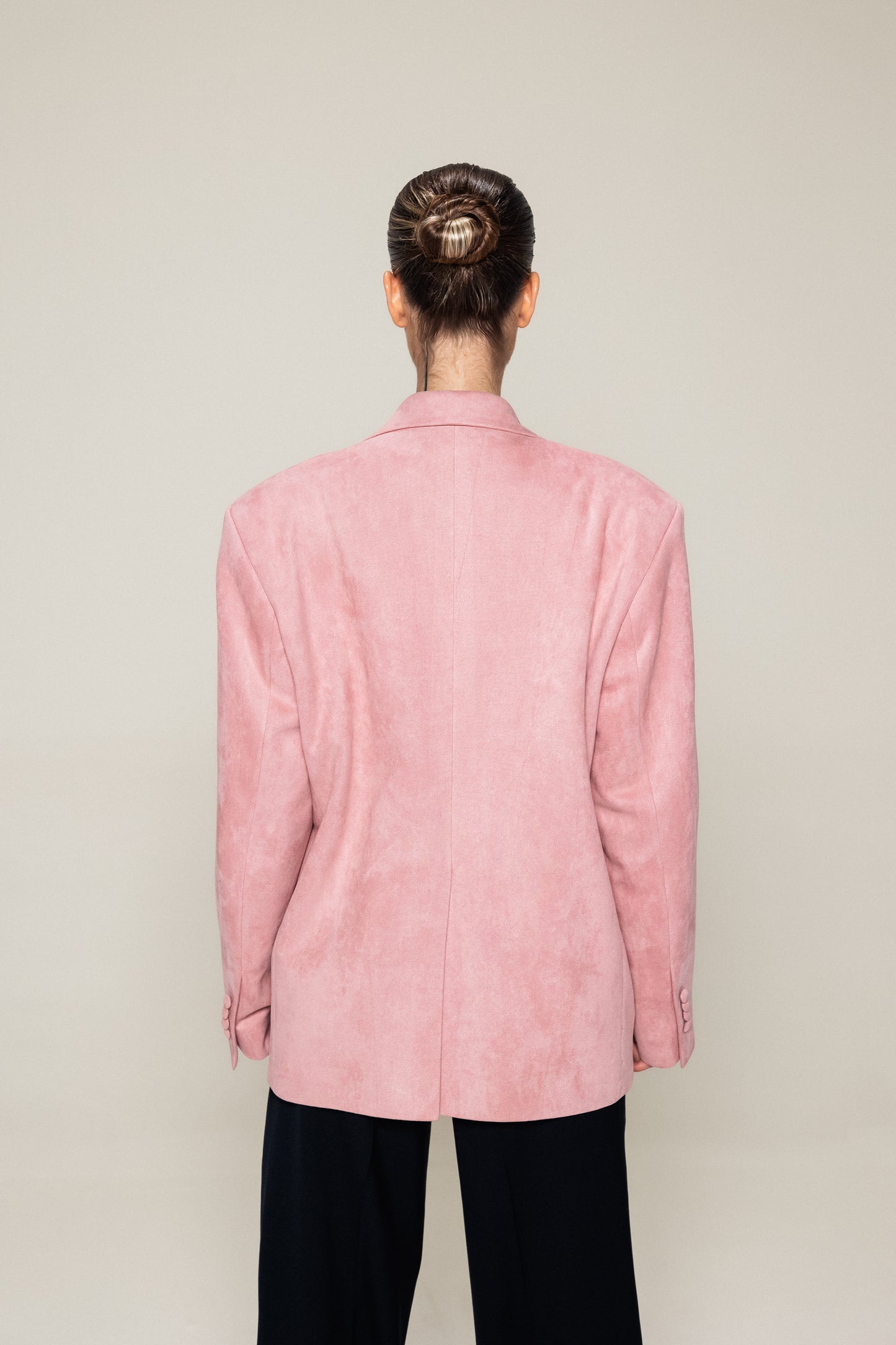 Pink Oversized Half Canvas Blazer