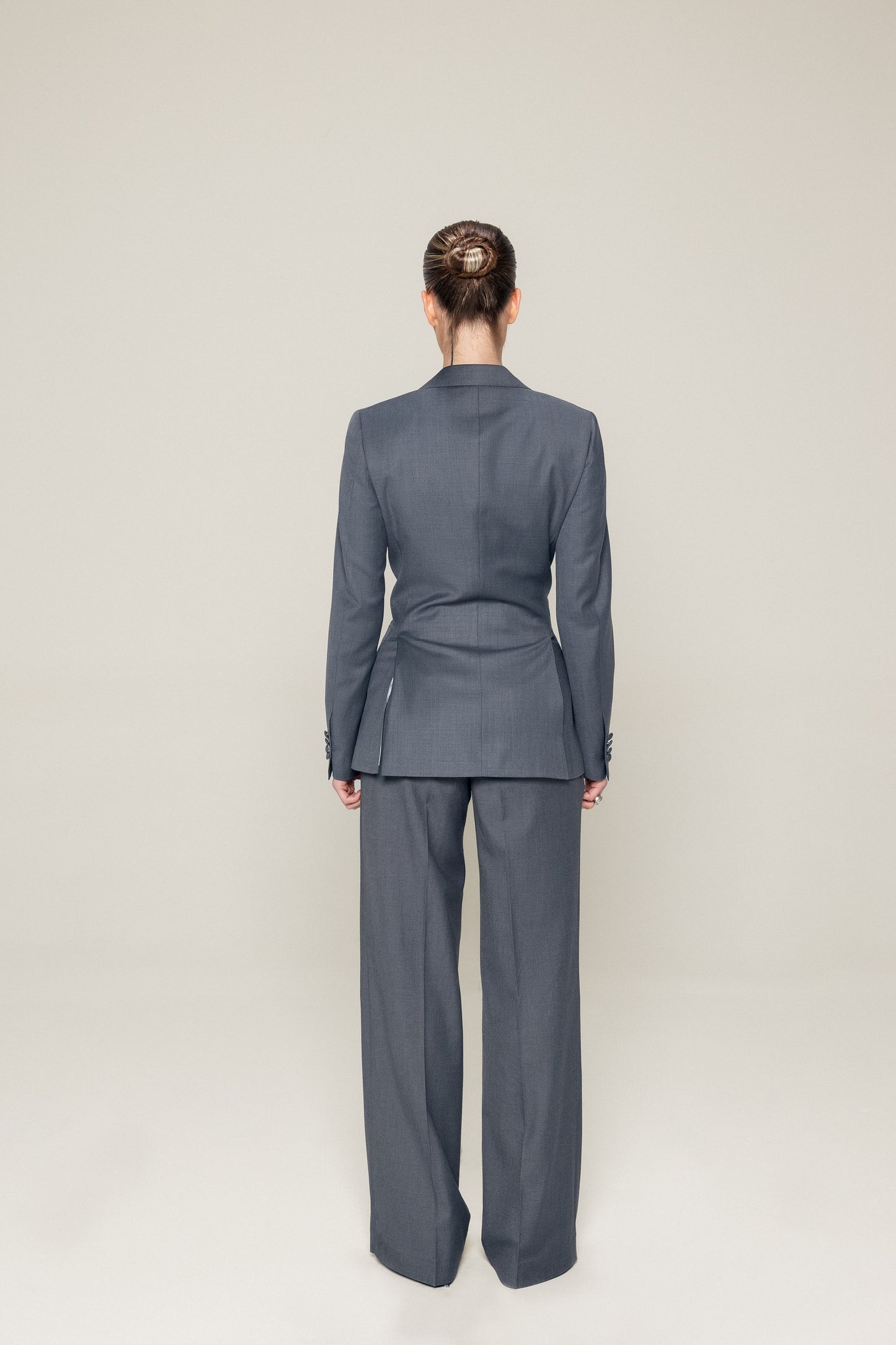 Mid Grey Double Breasted Half Canvas Suit