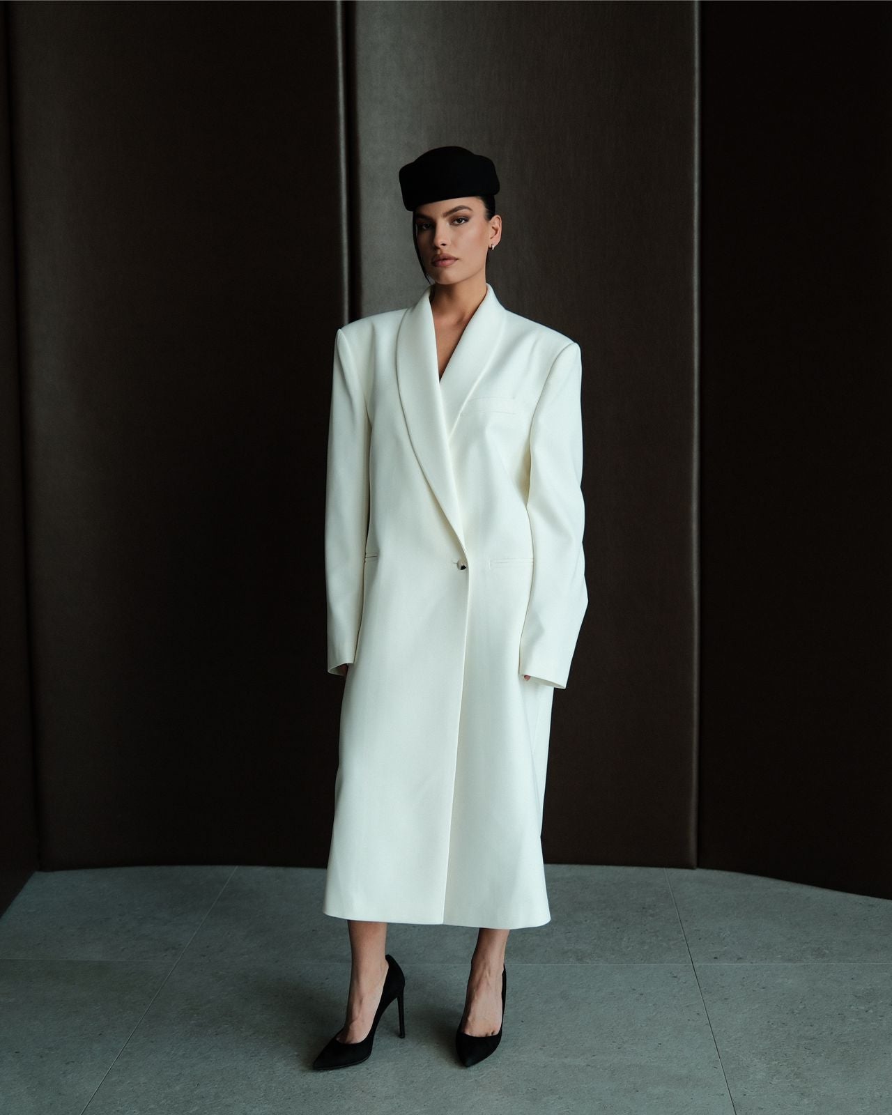 WHITE Tailored Coat Dress