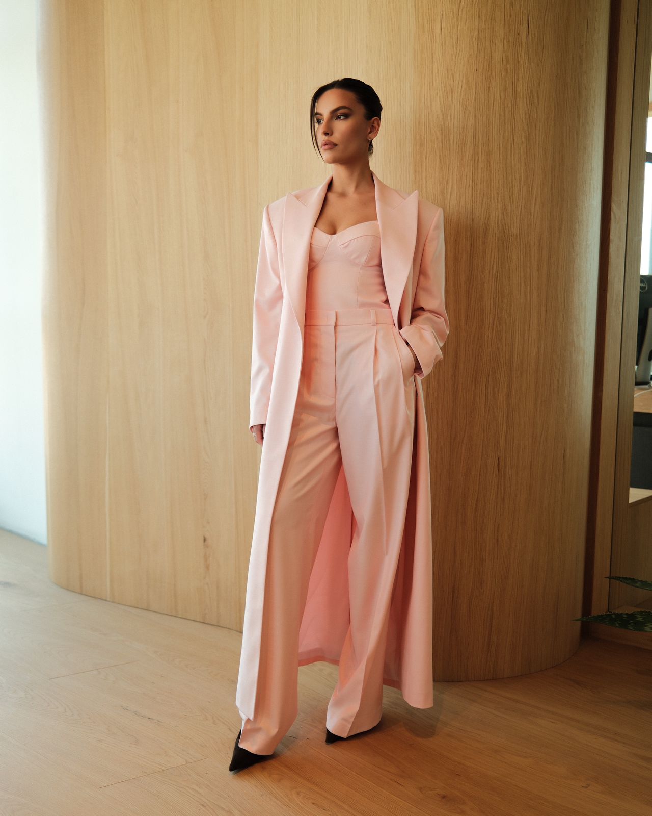 Blush Pink Three-Piece Suit Set