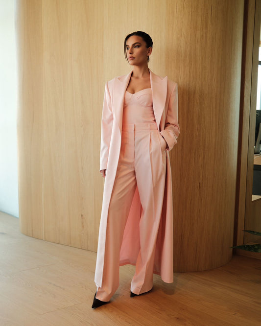 Blush Pink Three-Piece Suit Set