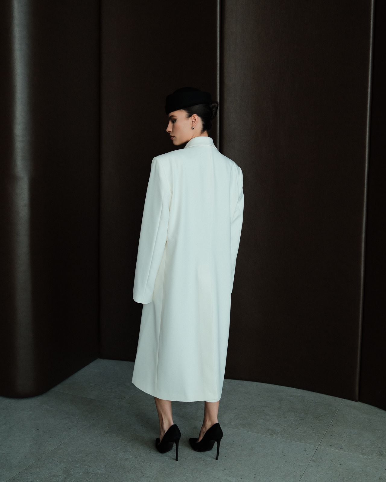 WHITE Tailored Coat Dress