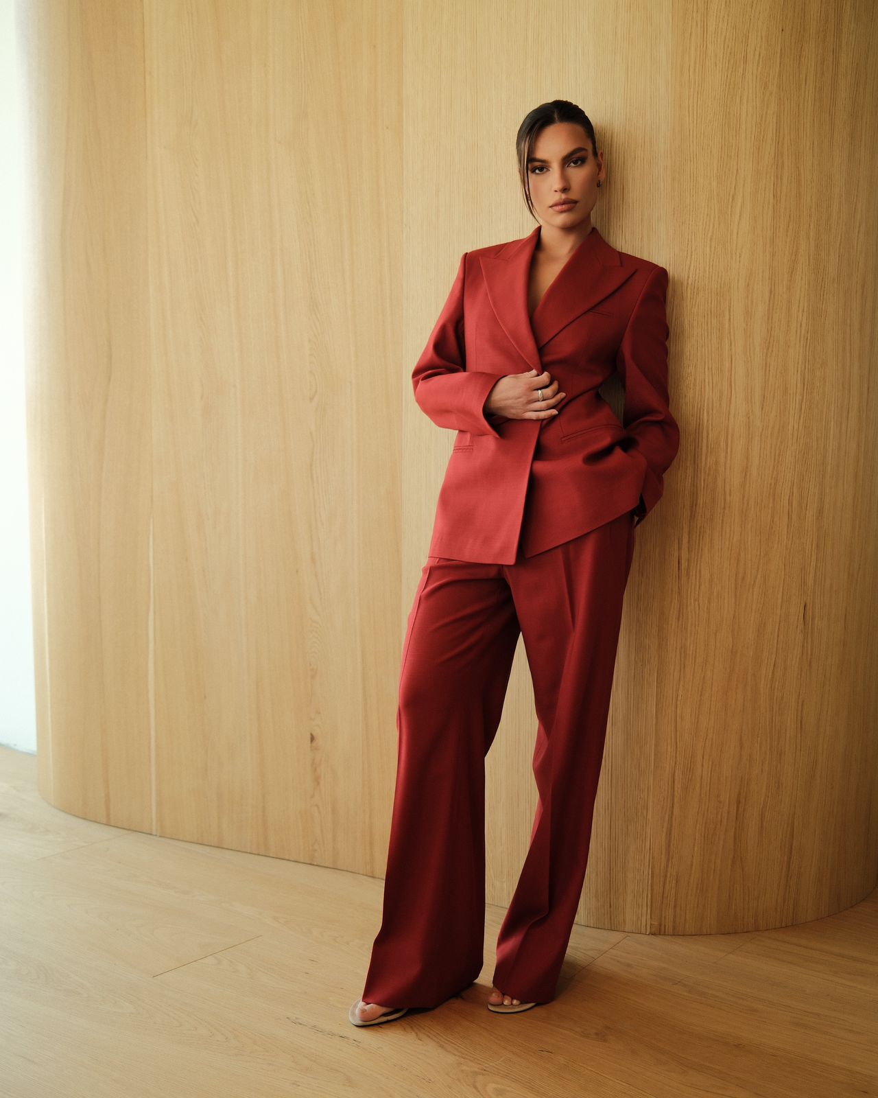 Burgundy Tailored Suit Set