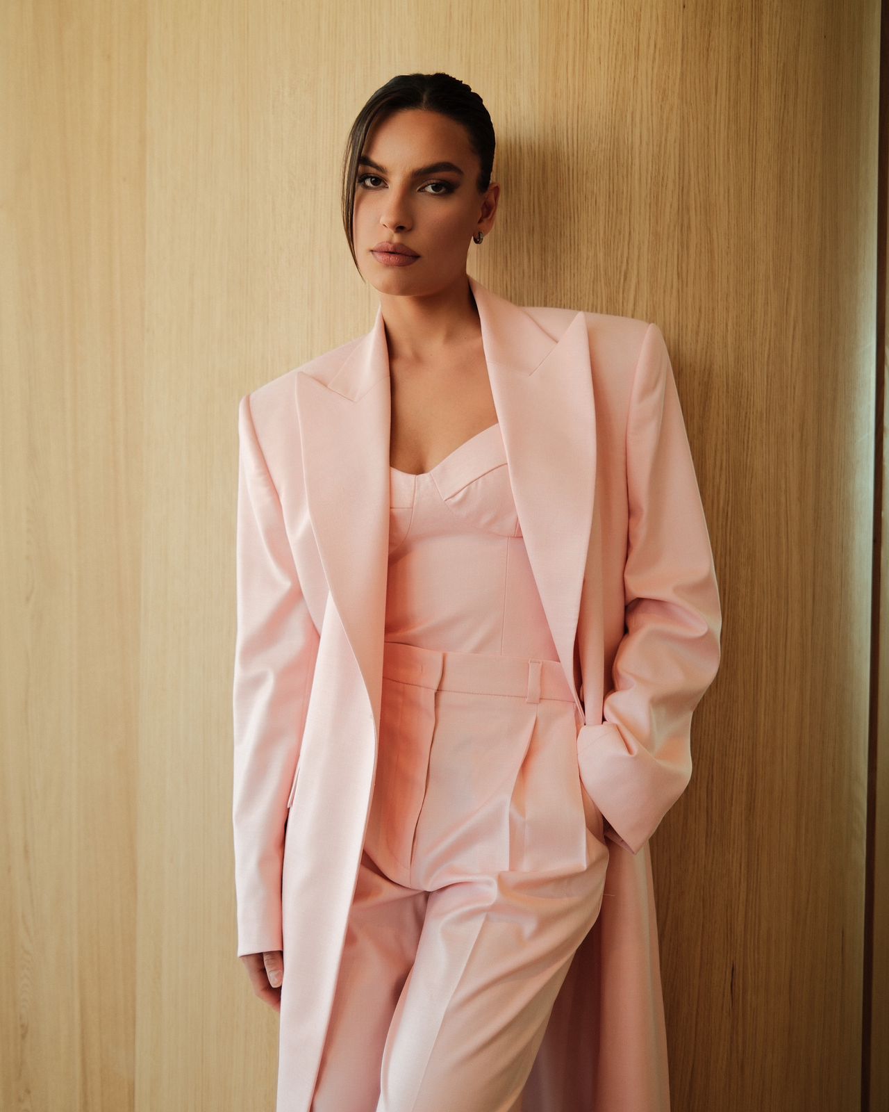 Blush Pink Three-Piece Suit Set
