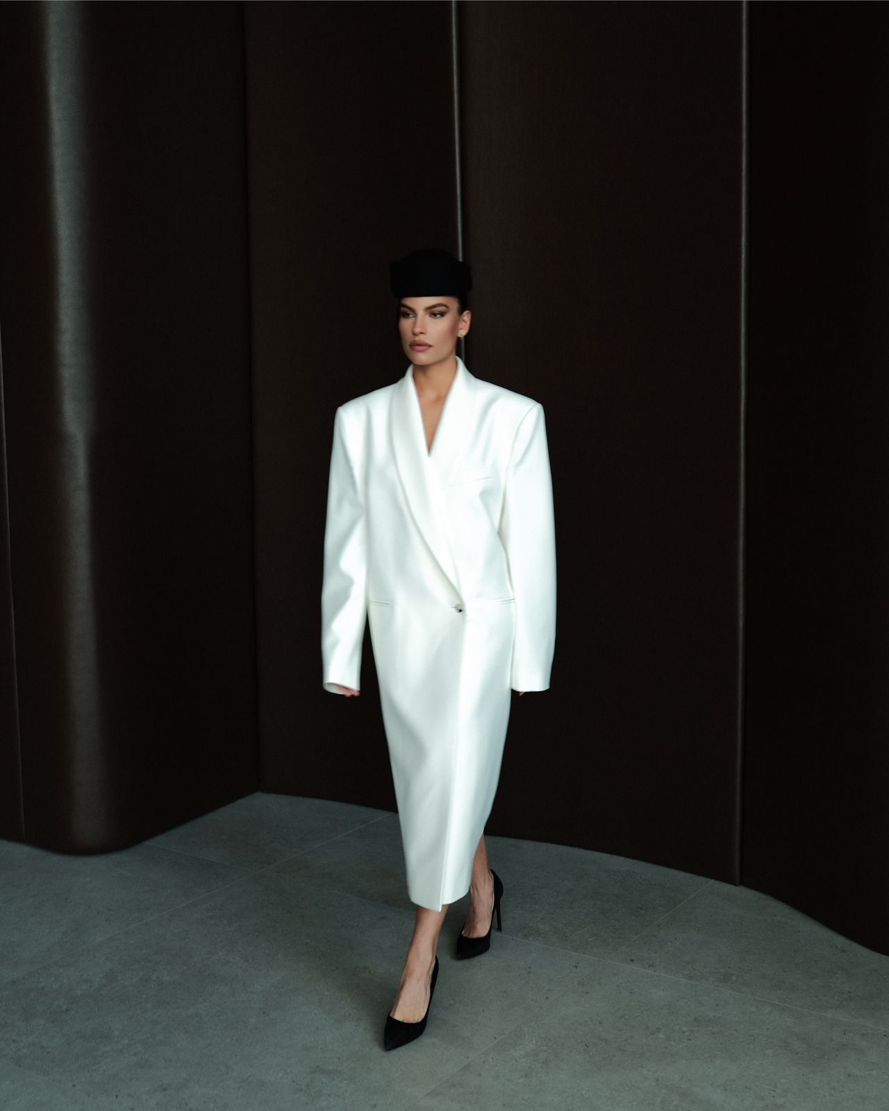 WHITE Tailored Coat Dress