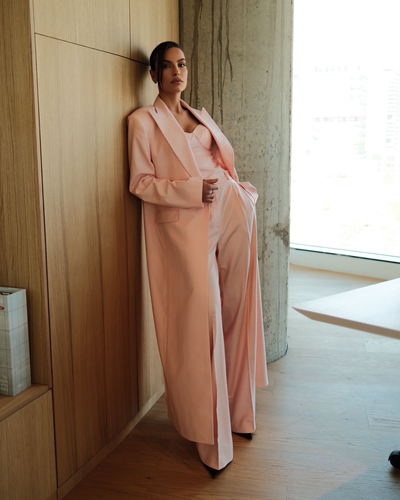 Blush Pink Three-Piece Suit Set